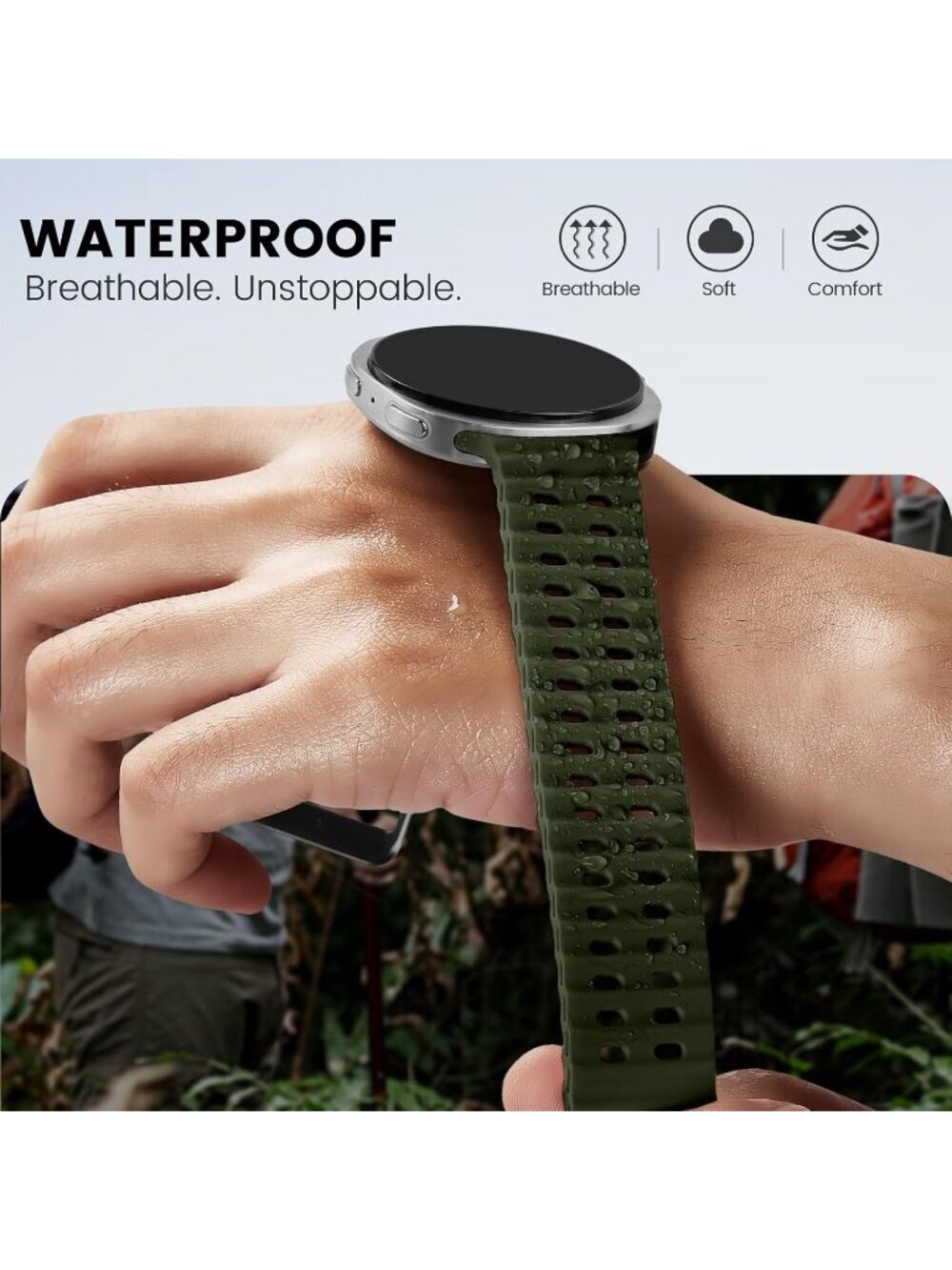 Unisex Ocean Blue Analog Breathable Marine Replacement Samsung Galaxy Watch - Picture 4 of 7